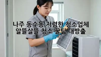 나주 동수동 저렴한 청소업체, 알뜰살뜰 청소 꿀팁 대방출!